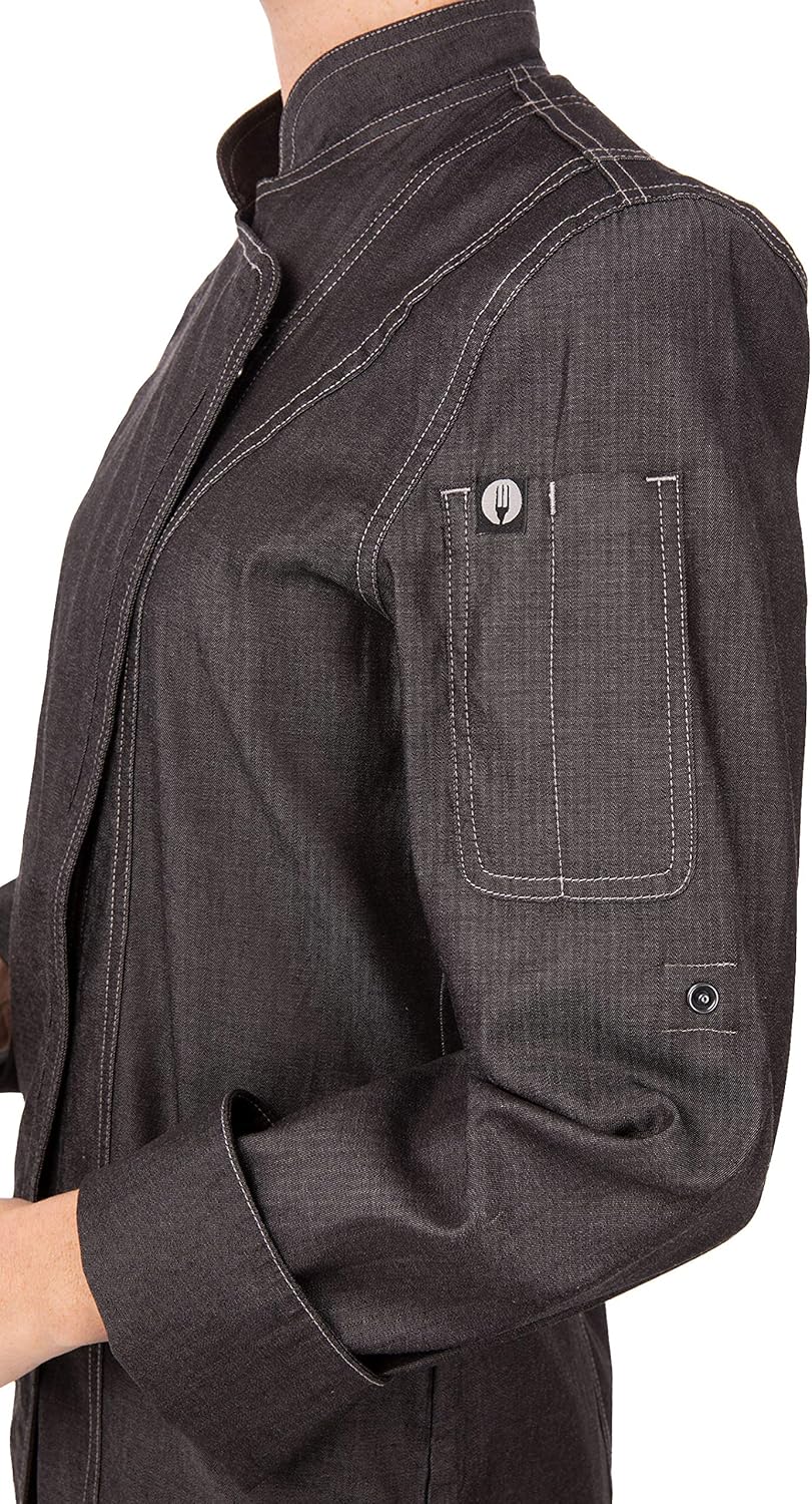 Chef Works Women's Gramercy Denim Chef Coat: Clothing