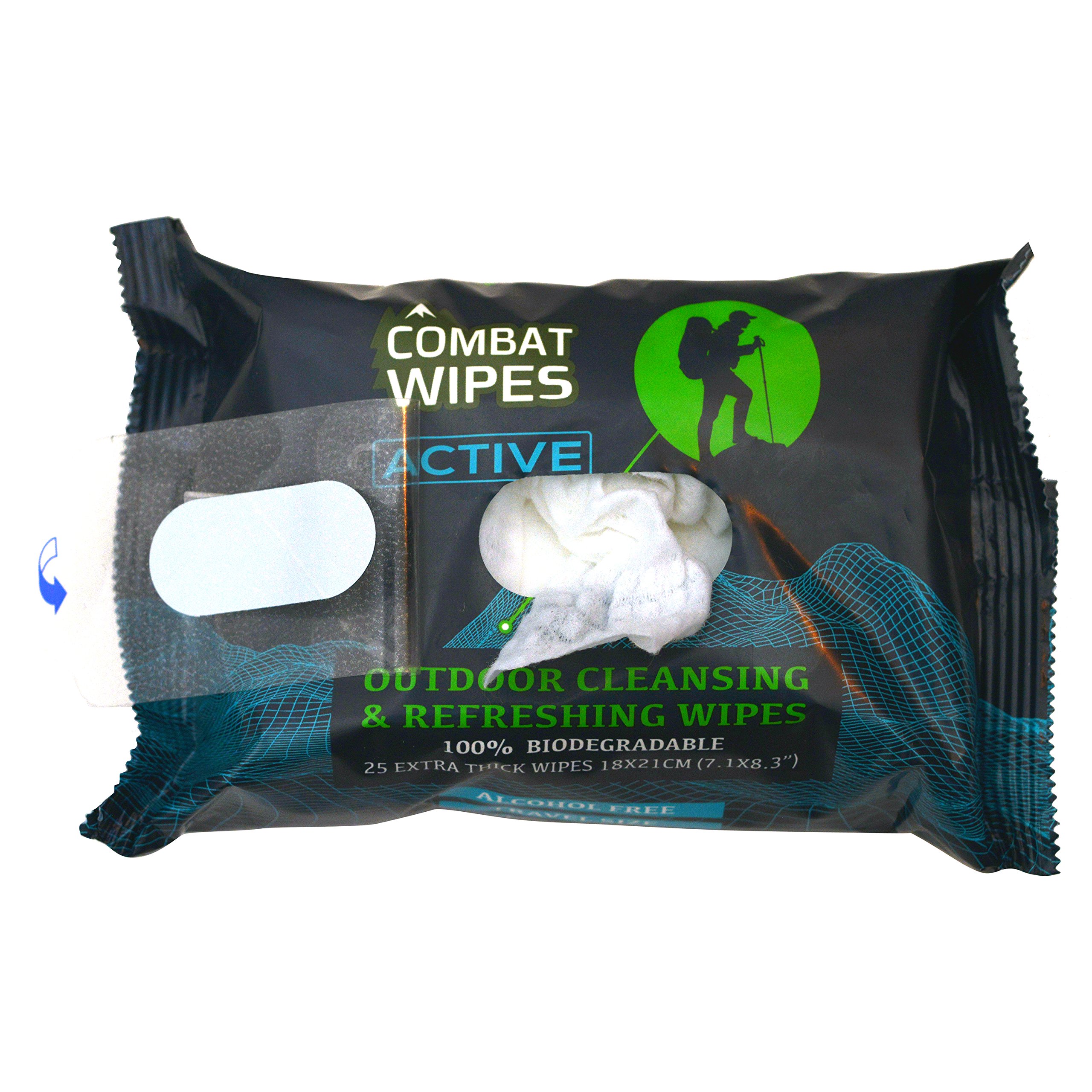 Combat Wipes ACTIVE Outdoor Wet Wipes Extra Thick, Ultralight