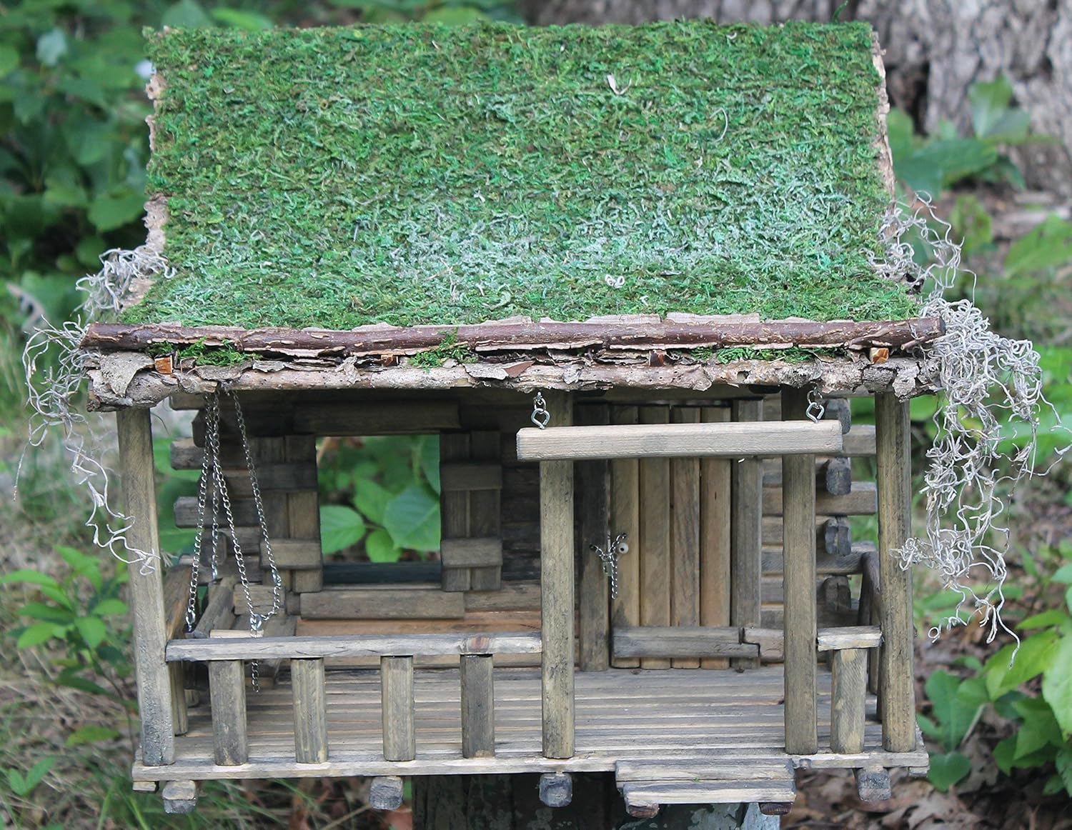 Amazon Com Primitive Log Cabin Sod Roof 1 12 Scale Dollhouse