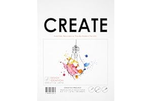 Design Ideation Brand Multi-Media Paper : Premium Creative Project Paper for Pencil, Ink, Marker, and Watercolor Paints. Great for Art, Design and Education. Loose Sheet Pack. (8.5" x 11"). (100)