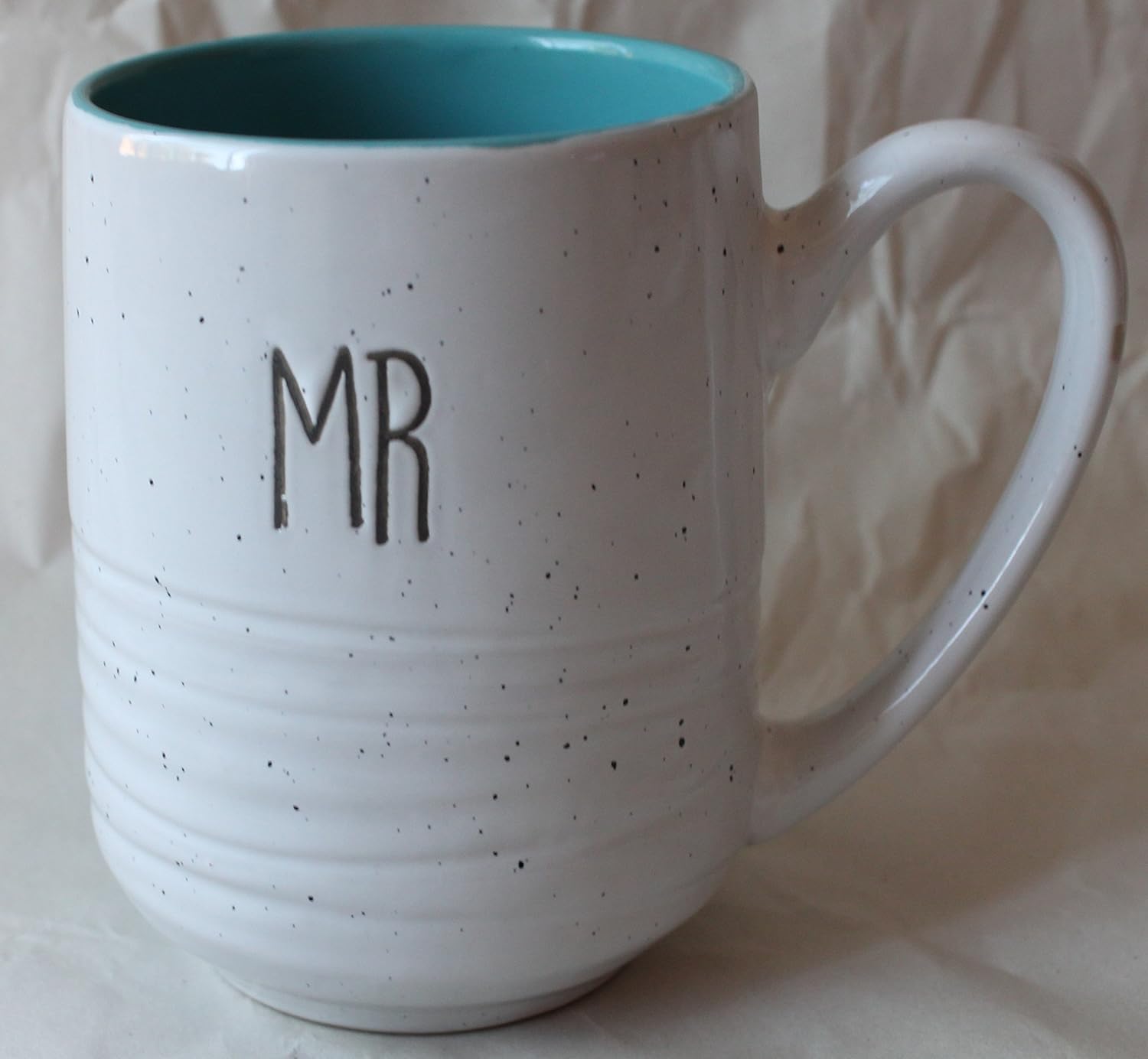 Sheffield Home Ceramic Coffee Tea Mug Embossed Specks Mr