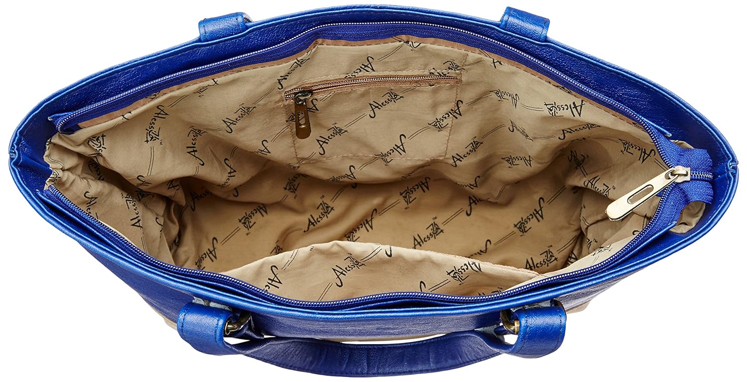 alessia74 women's tote bag (blue and beige) (14639)