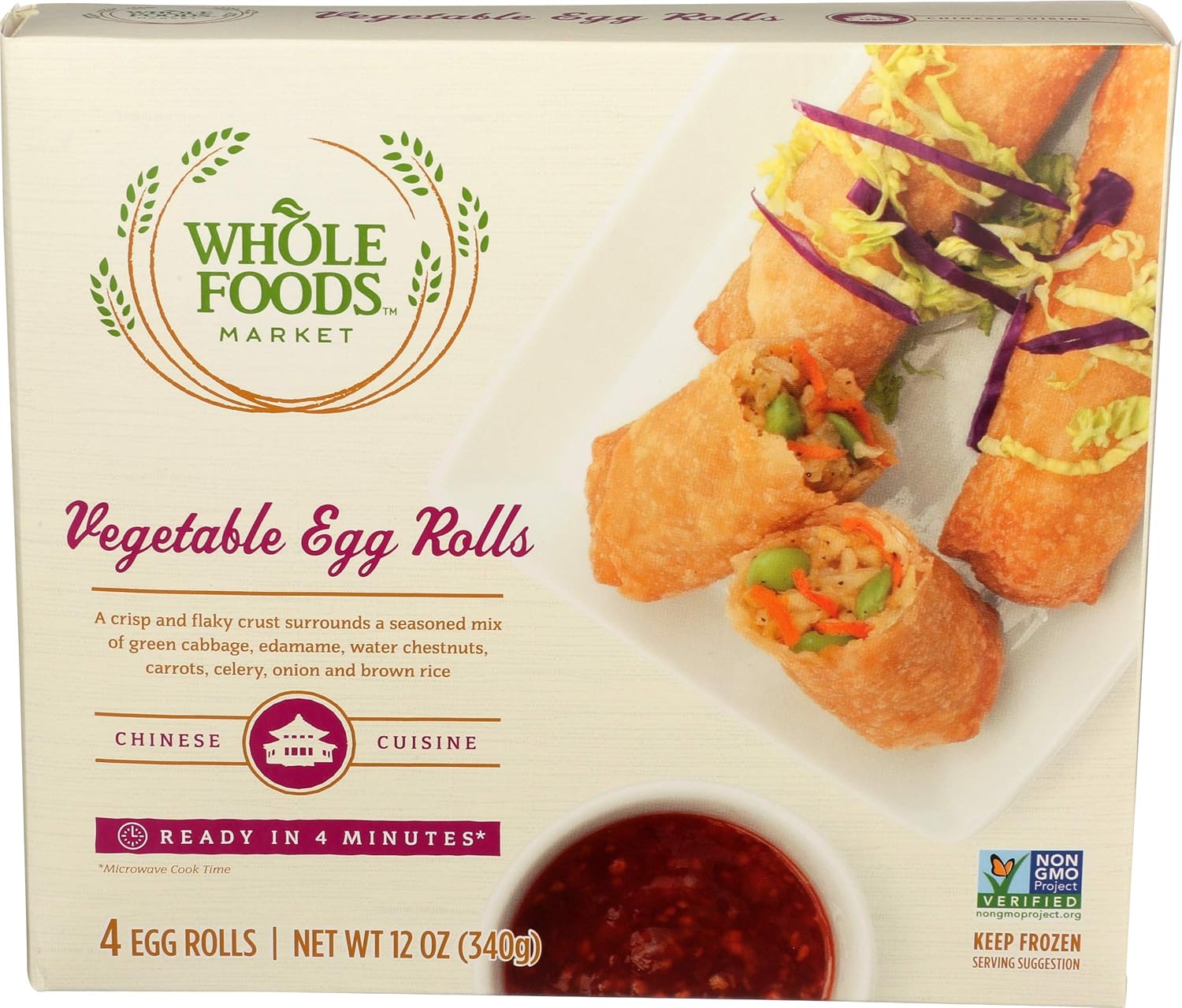 Whole Foods Market, Vegetable Egg Rolls, 4 ct, (Frozen)