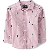 The Children's Place Big Boys' Long Sleeve Poplin Button Down Shirt