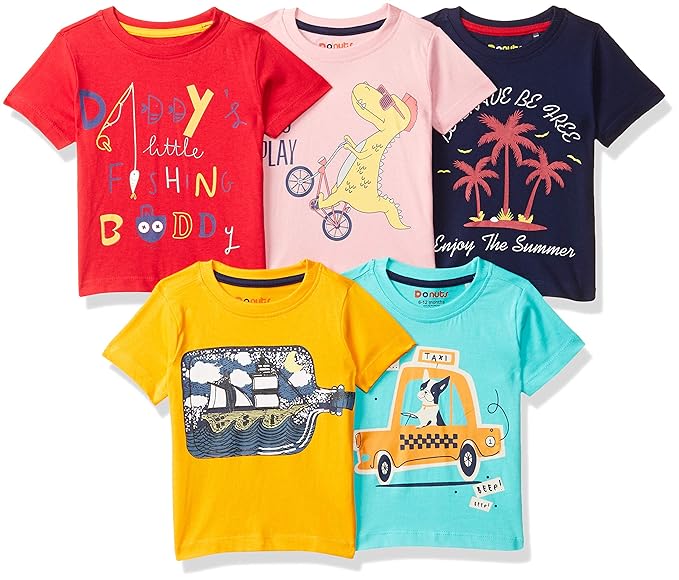 Baby-Boys Regular fit T-Shirt (Pack of 5)