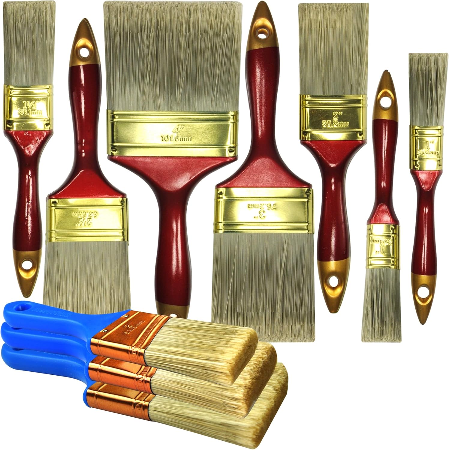 10 Piece Professional Painters Heavy Duty Paint Brush,Paint Brushes