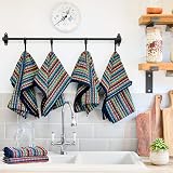Emma Barclay 6 Pack 100% Cotton Tea Towels Multicoloured Chequered view 2