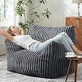 Giant Bean Bag Chairs for Adults with Filling Plush Fluffy Bean Bag Chairs for Teens with Armrests Comfy BeanBag Lazy Couch Sofa Chair for Bedroom Living Room Reading