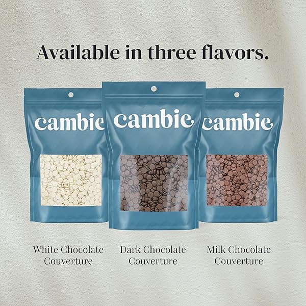 CAMBIE DARK CHOCOLATE COUVERTURE 54.5%, 1 POUND OF DARK CHOCOLATE CHIPS, EUROPEAN STYLE COUVERTURE FOR CHOCOLATIERS, PASTRY CHEFS, HOME BAKERS, AND PROFESSIONALS, 1 POUND
