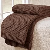 OnesCosy Dark Brown Throw Blanket, Moss Knit, 50" x 60", Chocolate Brown | Soft Silky Touch, Cozy Lightweight, Warm & Breatha