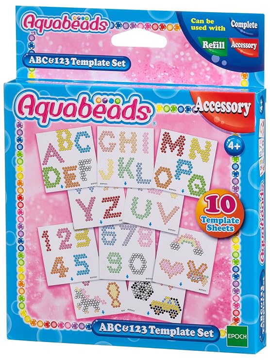 Aquabeads 30518 ABC und 123 Vorlage Bastelset Schule