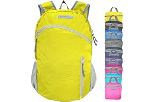 BEMYGREENBAG 35L Foldable Waterproof Backpack For Outdoor Sports With Inside Wet Clothes Compartment Packable For Multiple Uses Ultra Lightweight Ideal For Hiking Men And Women Travel(Yellow)