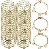 Hicarer 45 Pieces Bracelet Chains with OT Toggle Clasp Stainless Steel Bracelet Link Chains DIY Jewelry Making Supplies for Women Jewelry Crafts(Gold)