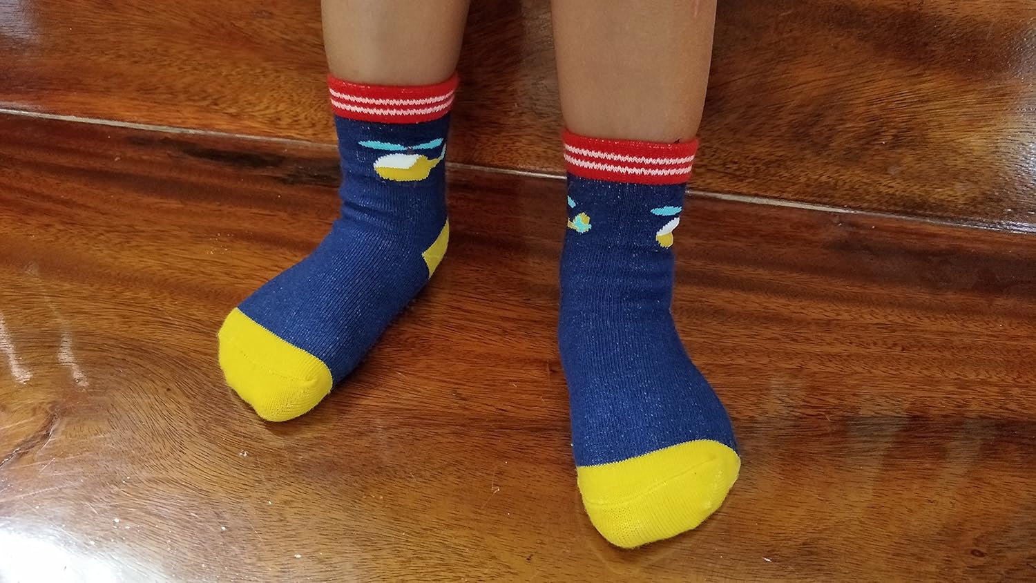 RATIVE RB-71317 Non Skid Anti Slip Slipper Cotton Striped Crew Dress Socks with Grips for Baby Toddler Boys: Clothing