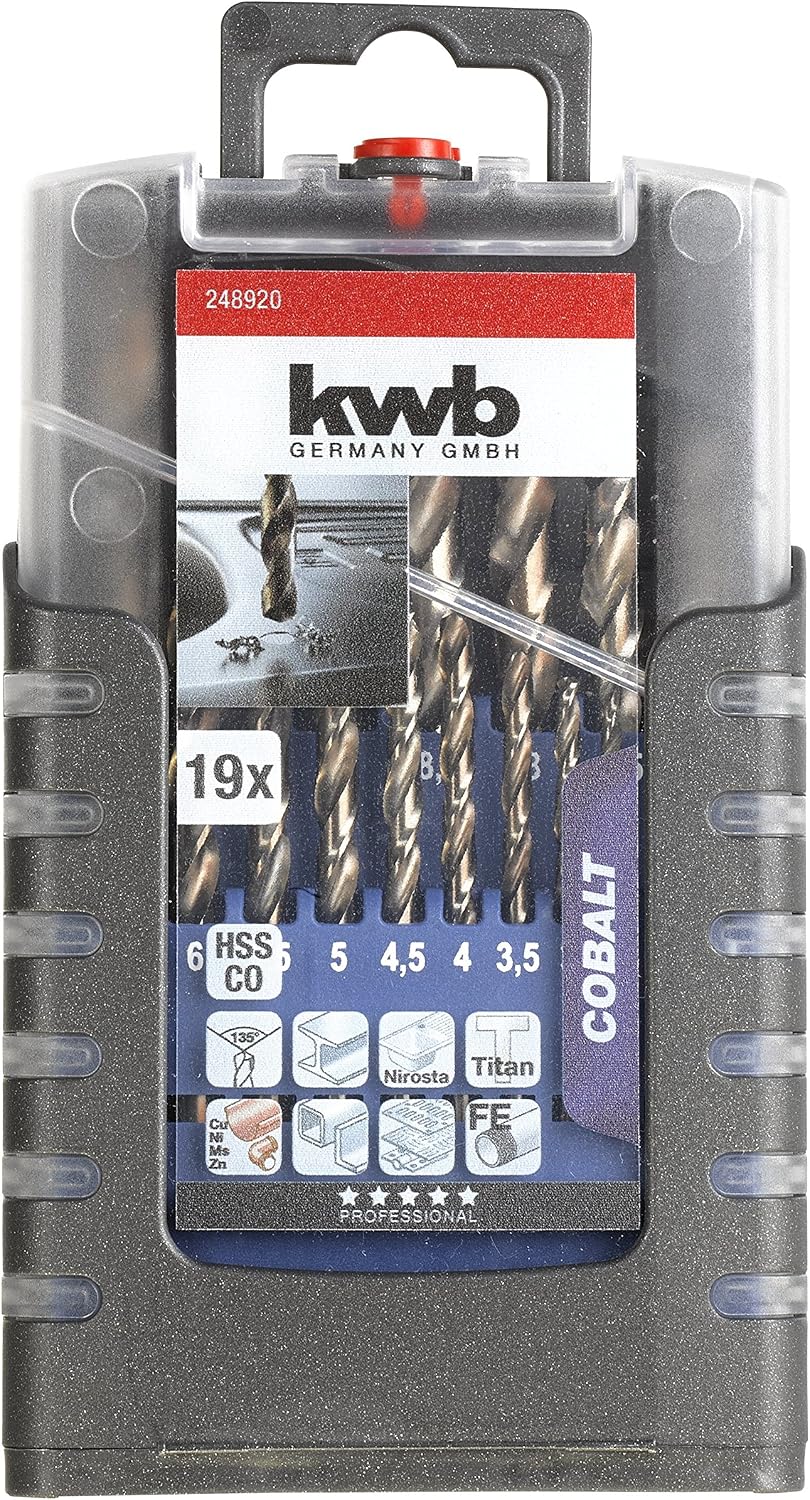 KWB HSS-E Metal Drill BIT Set 19-Piece - 1 MM to 10 MM, 135° Point Angle, Multicoloured, 19-teilig - Image 3
