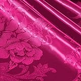 KKJIAF Satin Jacquard Fabric, 49" Wide Peony