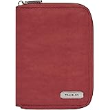 Travelon RFID Blocking Passport Zip Wallet, Poppy, 4 x6 .5