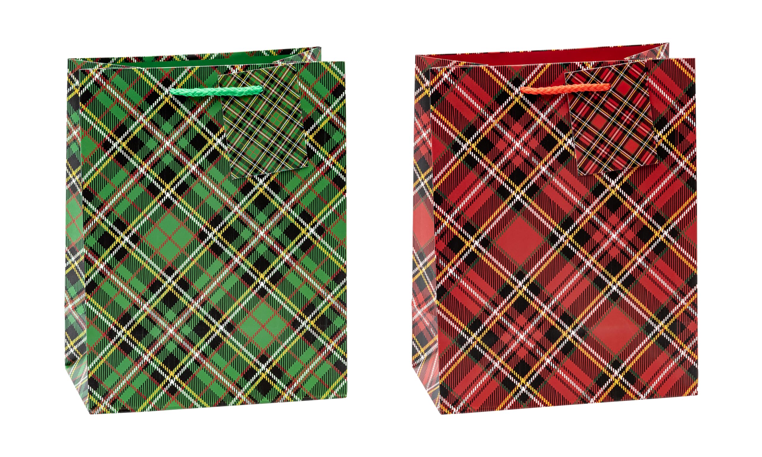 TSI 87012 gift bags Tartan, Pack of 12, size: medium (9 x 7 x 4 inch)