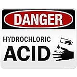 Danger Hydrochloric Acid With Symbol Sign, 24x30