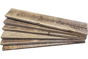 ROCKIN' WOOD Rustic Weathered Reclaimed Wood Planks for DIY Crafts, Projects and Decor (6 planks - 24" long)