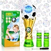 Bubble Wands for Kids - Light up Bubble Wands with 2 Solutions, Outdoor Toys for Kids Ages 3-5 4-8, Soccer Toys for Boys, Birthday Party Gift for 3 4 5 6 7 8 Years Old Boys and Girls