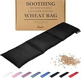 Qomfor Microwavable Wheat Bag Black Lavender Scent 3-Chamber 46x12 cm
