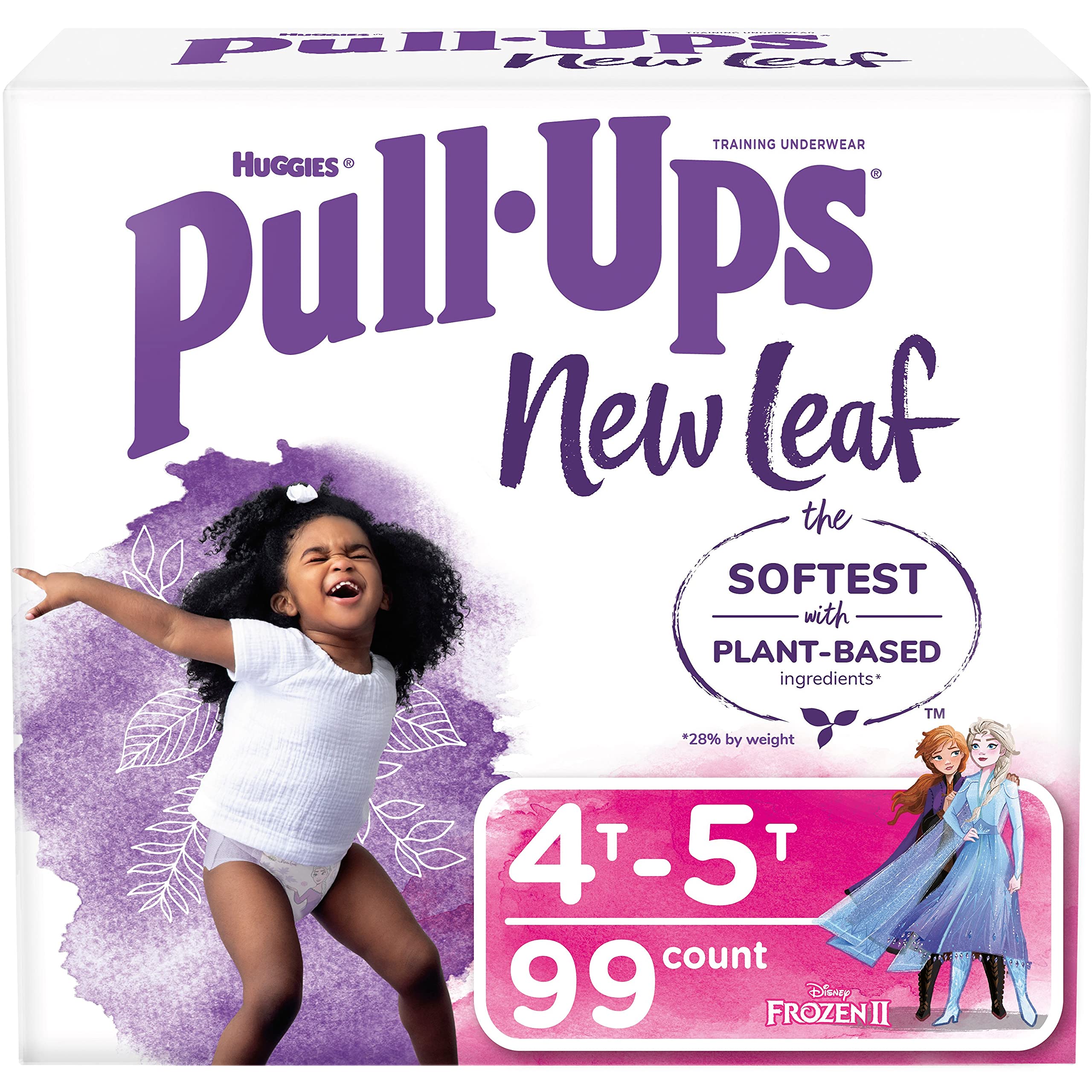 Pull-Ups New Leaf Girls' Potty Training Pants Training Underwear, 4T-5T, 99 Ct