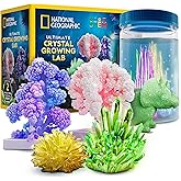 National Geographic Ultimate Crystal Growing Kit – Grow 5 Types of Crystals Including Glow in The Dark, Dinosaur Figure, Underwater Crystals & Crystal Trees with Learning Guide, STEM Science Kit