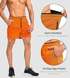 G Gradual Men's Running Shorts with Zipper Pockets