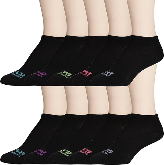 ELEV8 Women's 10Pack Performance NoShow Sports Socks (Black) 911