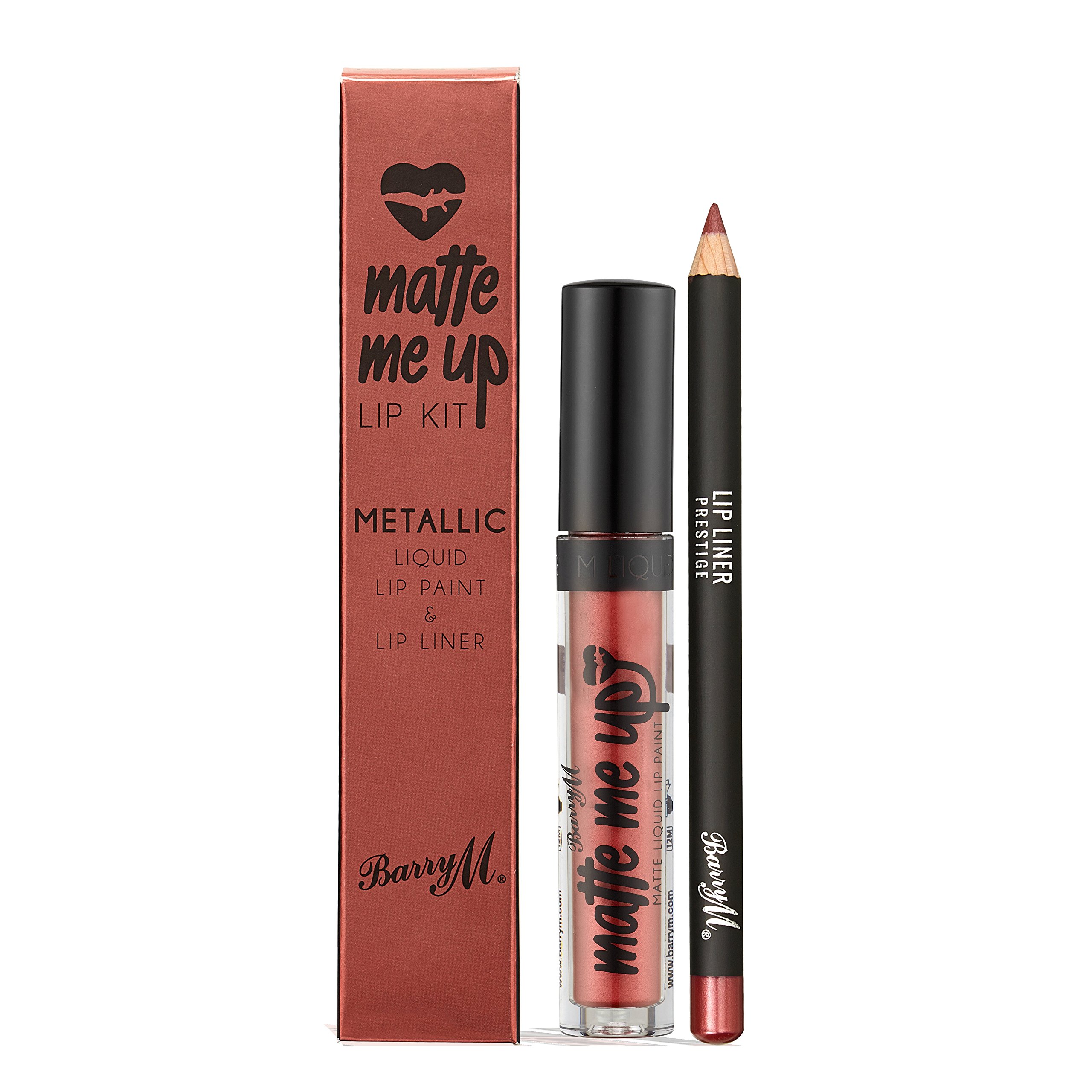 Barry M Cosmetics Metallic Matte Me Up Liquid Lip Kit, Prestige