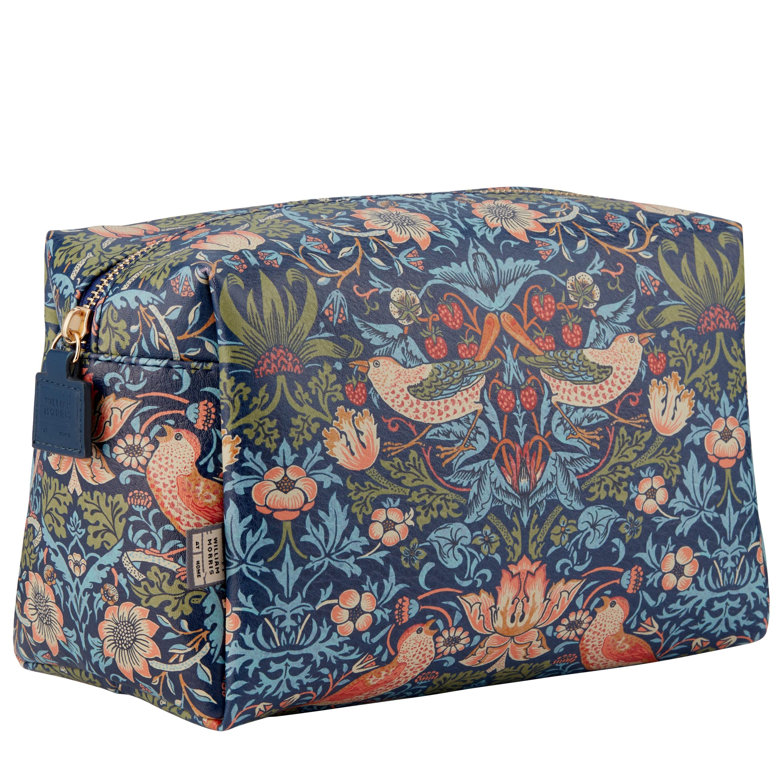 William Morris at Home Wash Bag, Large Blue Toiletry, Cosmetic or Makeup Organiser, Beauty Essentials, Zip Closure, Travel Size, Vegan and Cruelty Friendly, Gift For Her