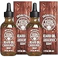 Viking Revolution Sandalwood Beard Oil for Men - Natural Mens Beard Oil with Argan Oil and Jojoba Oil - Beard Softener, Strengthens and Moisturizes - Beard Conditioner for Men (Sandalwood, 2 Pack)