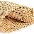 24" Width Rattan Cane Webbing Rattan Cane Webbing Roll 2 Feet Hexagon Weave Mesh 1/2 Inch Pre-Woven Cane Net Open Weave Wicker Cane Webbing Rattan Sheets Natural Material for Cabinet Chair (2 Feet)