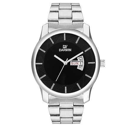 Japanese Quartz Movement Analogue Black and Silver Dial Watch