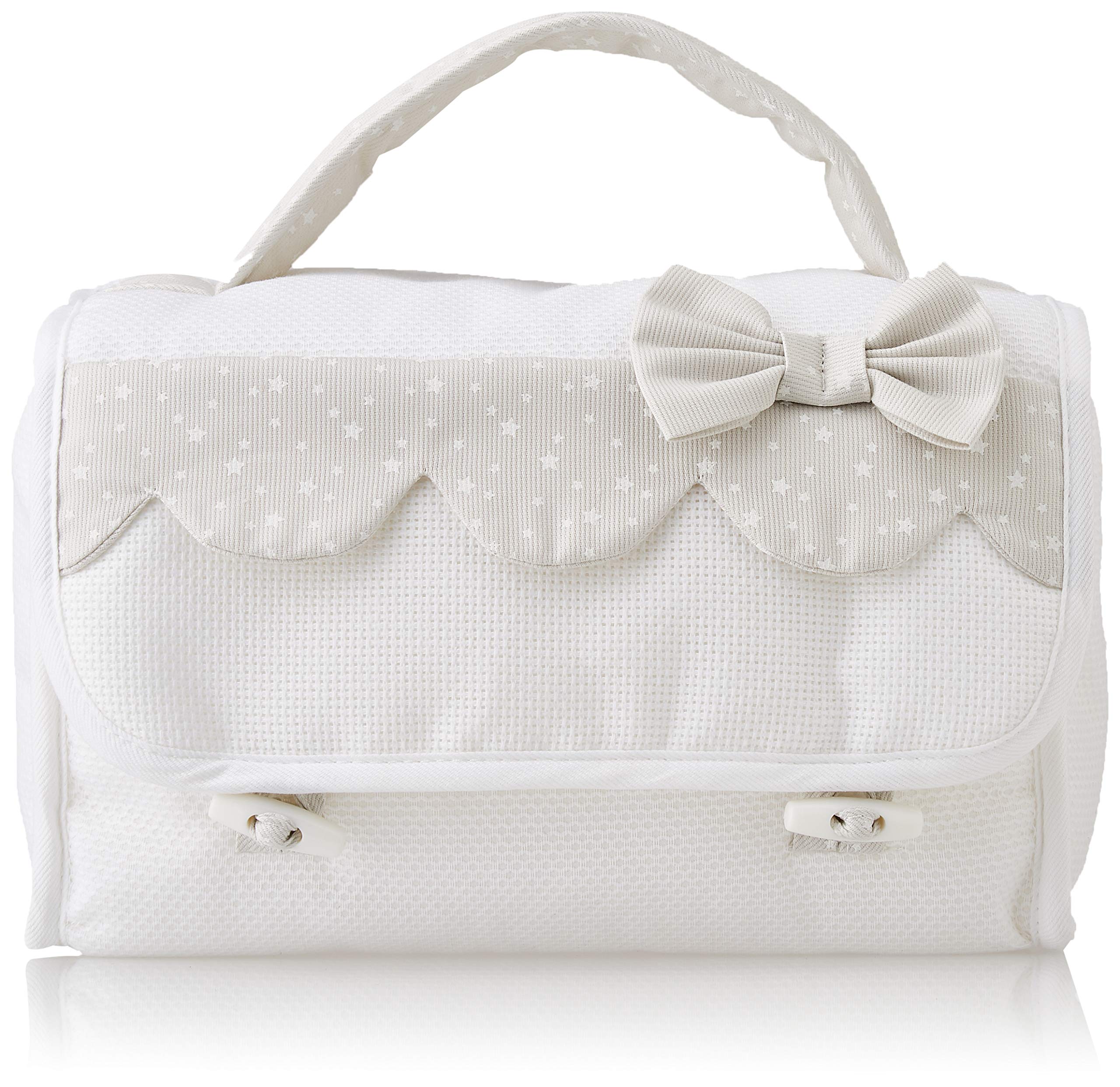 FILET - Beauty Case, Italian Product for Babies/Early Childhood, Externally: Cotton and Internally: Polyester - White, Beige