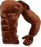 DeluxeComfort BFPB-MUS-BRWMA Boyfriend Muscle Man Arm Plush Cotton Pillow Brawny & Strong, Brown