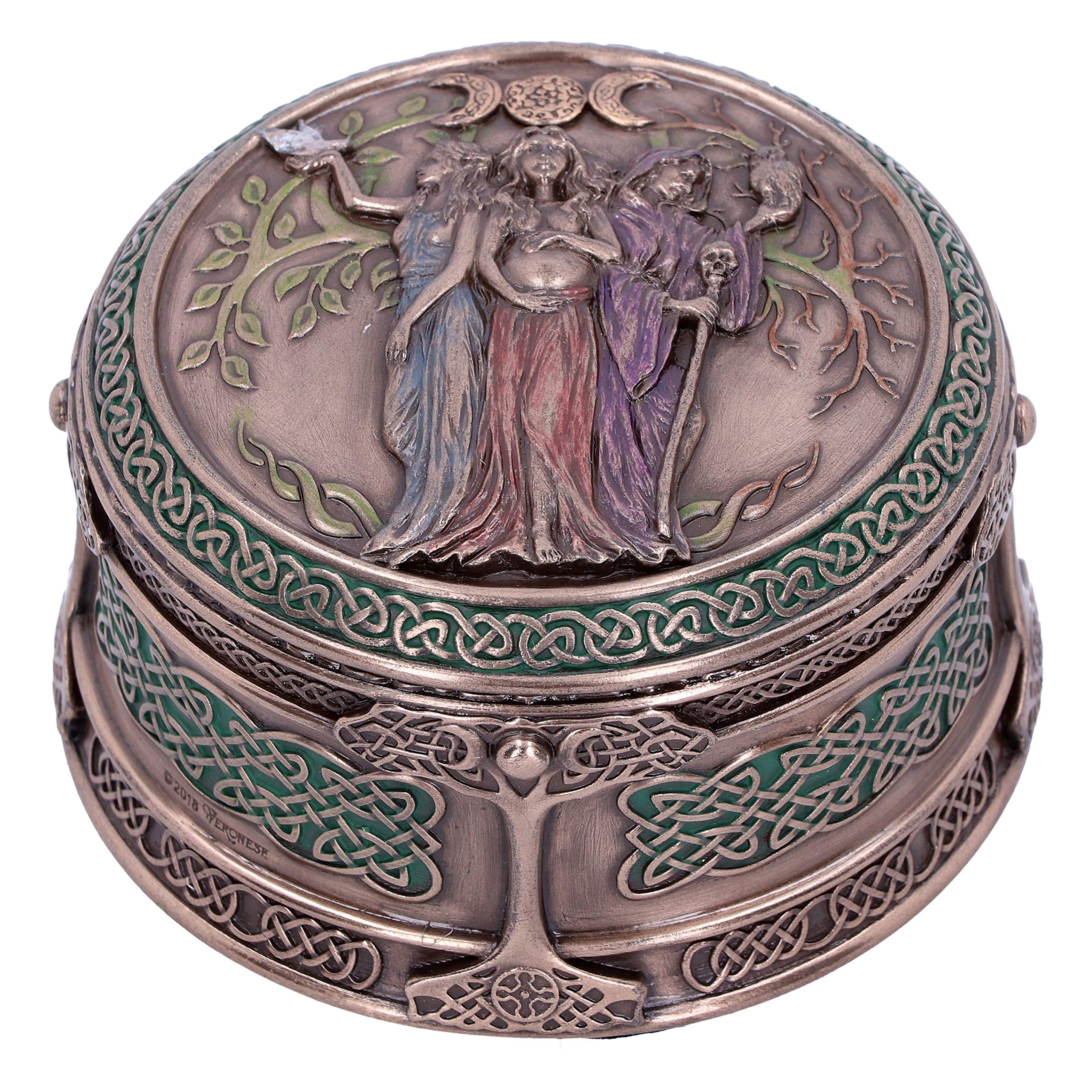 Nemesis Now H4743P9 Maiden Mother Crone Box 9.5cm, Resin, Bronze, One Size