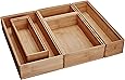 Lipper International Set 5 Contenitori Impilabili In Bambù – Organizzazione Per Cassetti, Cucina, Ufficio