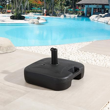 Amazon Com Lokatse Home Outdoor Stand Fillable Water Plastic Square Base For Patio Umbrella Black Garden Outdoor