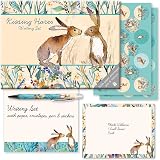 TGSC The Gifted Stationery Kissing Hares Writing Set with Ballpoint Pen, 32 A5