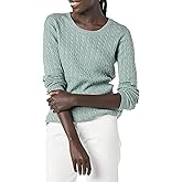 Amazon Essentials Women's Lightweight Long-Sleeve Cable Crewneck Sweater (Available in Plus Size)