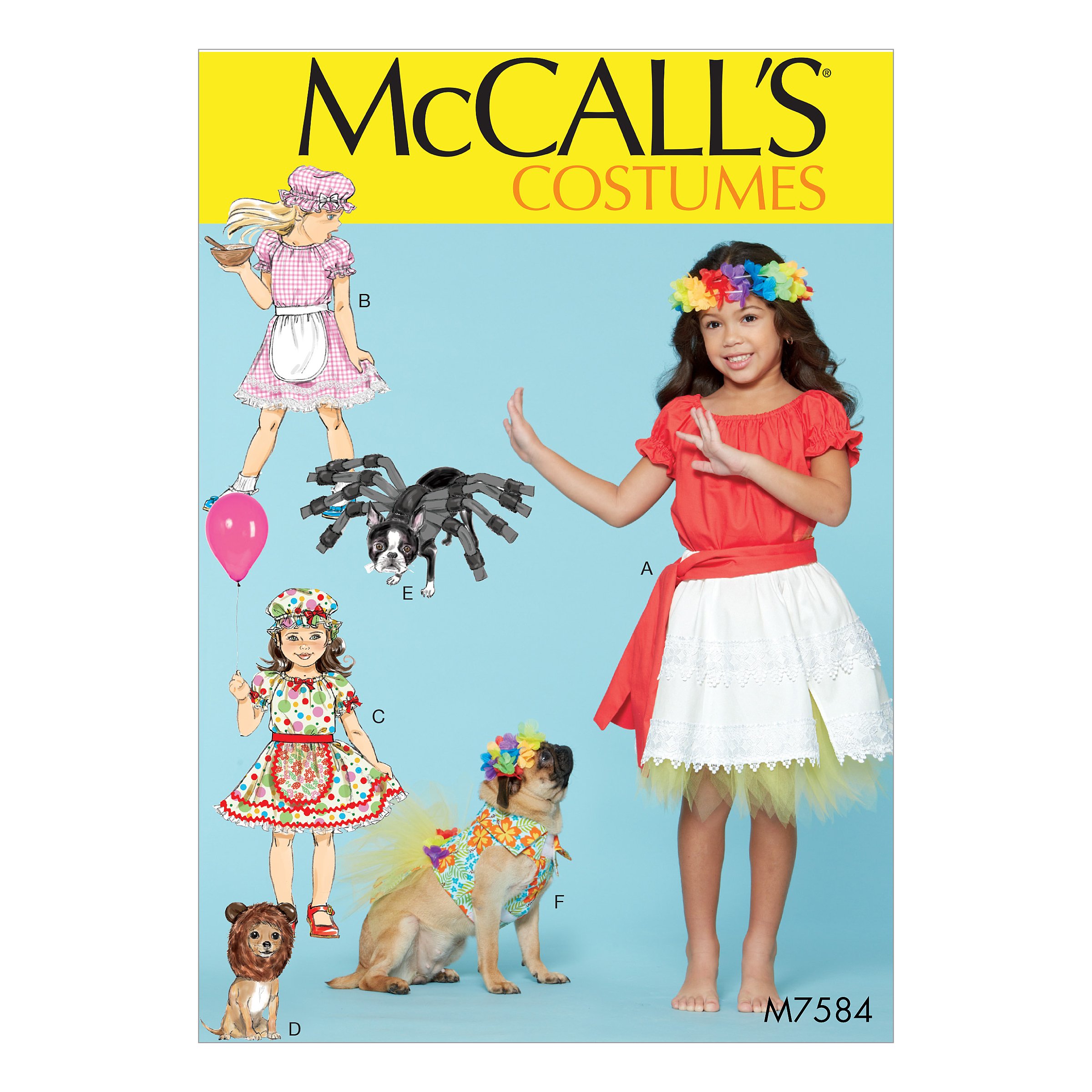 Mccall's Patterns 7584, Kids and Dog Costumes,Sizes 3-8, Tissue, Multi-Colour, 17 x 0.5 x 0.07 cm