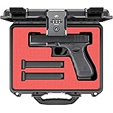 Kinghardcase TSA Gun Case for Handgun, TSA Approved Firearm Travel Case, Waterproof & Shock Proof Lockable handgun case, 10.6”*8.8”*4” Inches 9mm Pistol Case Hard Shell