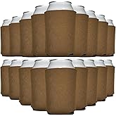 TahoeBay Bulk Blank Beer Can Cooler Sleeves (50-Pack) Sublimation Blanks for Vinyl Plain Soft Foam Can Sleeves Coolers for Soda Cans & Bottles Black, White, Assorted Solid Color (Brown)