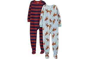 Simple Joys by Carter's Unisex-Child Holiday Loose-fit Flame Resistant Fleece Footed PajamasPajama Set