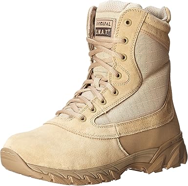 tan side zip tactical boots