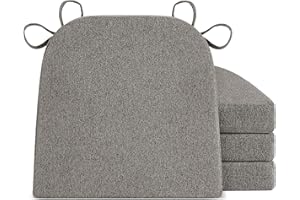 Tromlycs Chair Cushions for Dining Chairs 4 Pack Kitchen Seat Pads Room with Ties Indoor Non Slip 17x16 inch Farmhouse Taupe