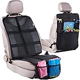Helteko Car Seat Protector with Thickest Padding + Backseat Car Organizer, XL Largest Car Seat Cover for Child Baby Carseat,