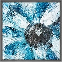 SIGNWIN Framed Canvas Wall Art Anemone Coronaria Blue Poppy Floral Flower Oil Painting Impressionism Modern Closeup Expressive for Living Room, Bedroom, Office - 16